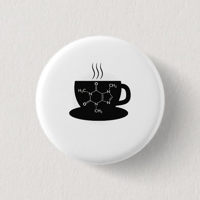 Chemische Koffeinmoleküle Button (Vorderseite)