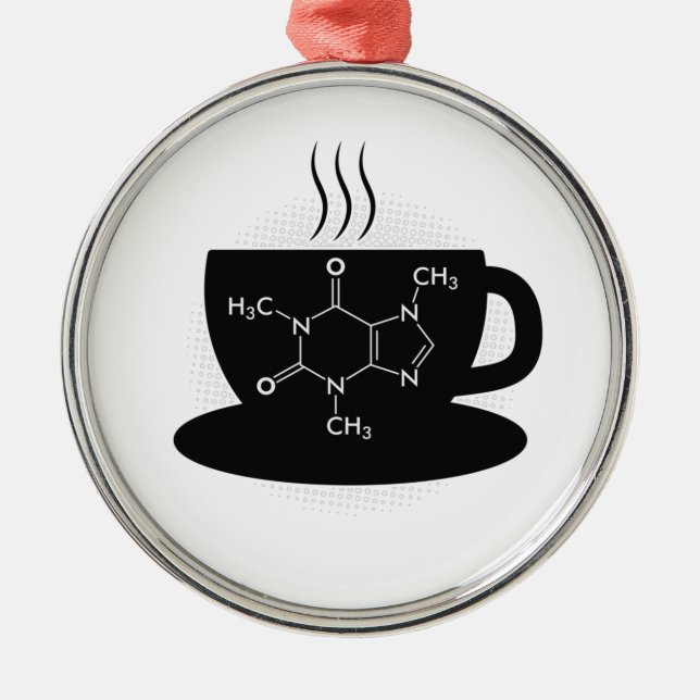 Chemische Koffeinmoleküle Ornament Aus Metall (Vorne)