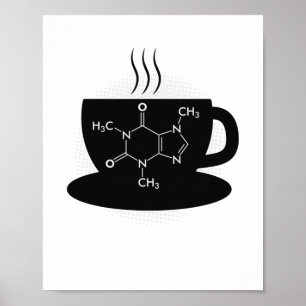 Chemische Koffeinmoleküle Poster