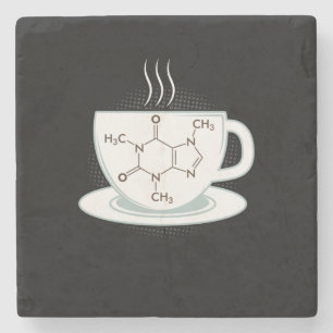 Chemische Koffeinmoleküle Steinuntersetzer