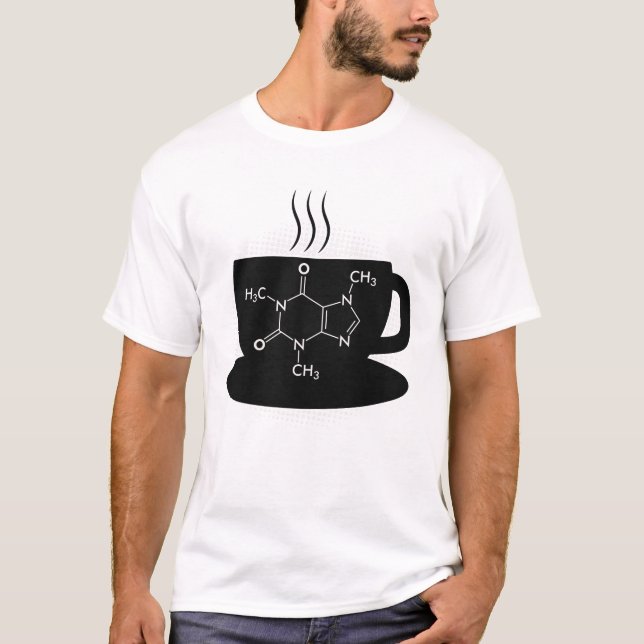 Chemische Koffeinmoleküle T-Shirt (Vorderseite)