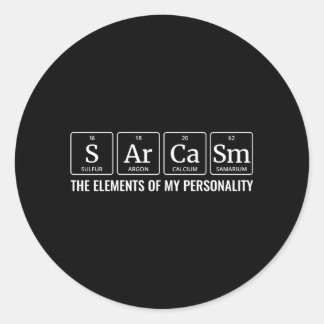 Chemische Periodic Table Sarcasm Persönlichkeit Runder Aufkleber