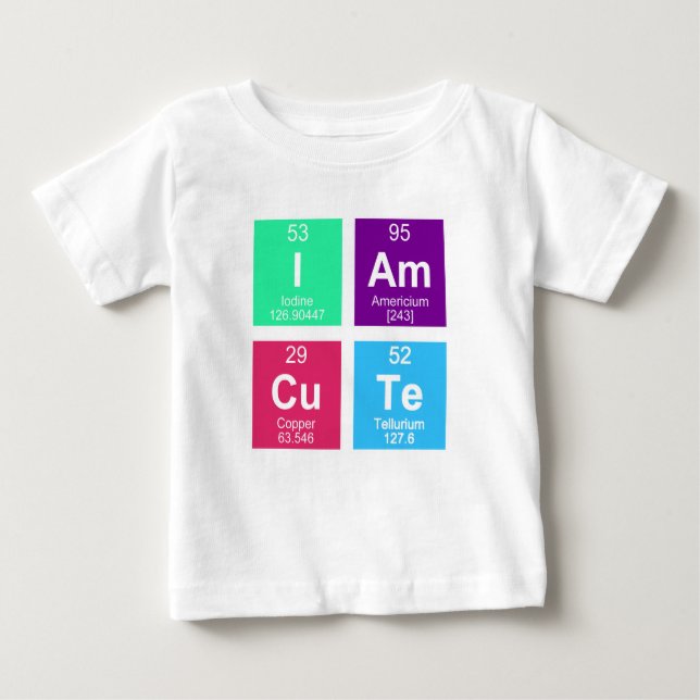 Chemische periodische Tabelle der Elemente: IAmCuT Baby T-shirt (Vorderseite)