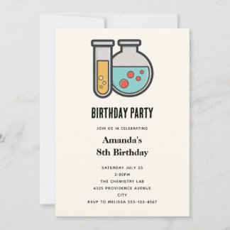 Chemische Prüfröhre und Beaker zum Geburtstag Einladung