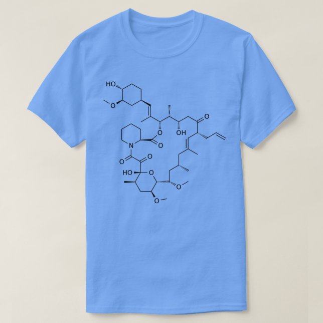 Chemische Struktur von Tacrolimus T-Shirt (Design vorne)