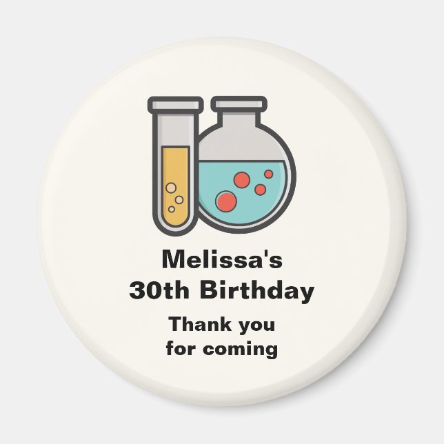 Chemische Teströhre und Beaker Geburtstag Vielen D Magnet (Vorne)