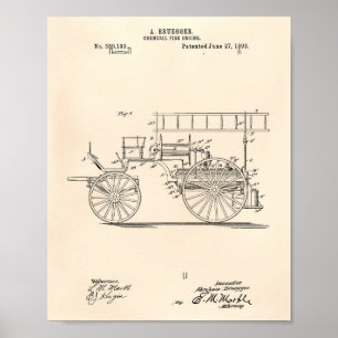 Chemischer Motor 1893 Patent Art Old Peper Poster