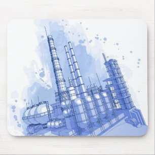 Chemischer Pflanzen- u. Watercolorhintergrund Mousepad