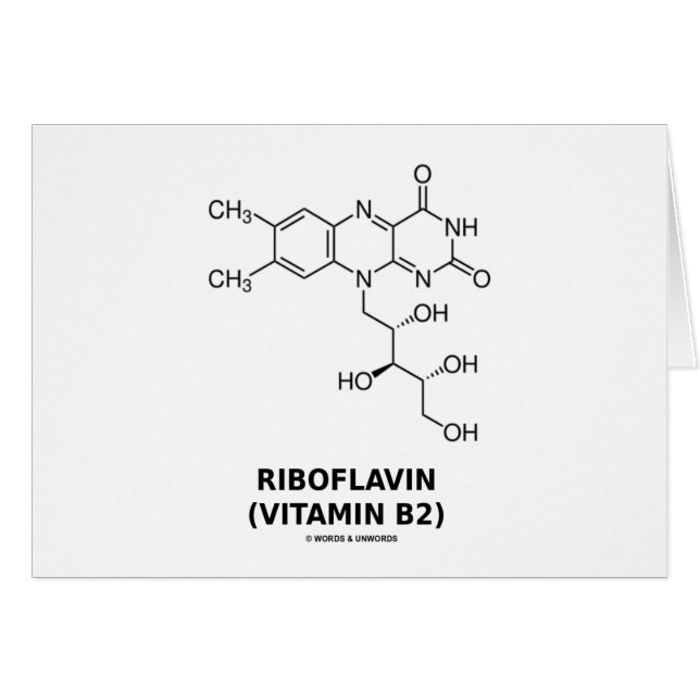 Chemisches Molekül des Riboflavin-(Vitamin B2) (Vorderseite (Horizontal))