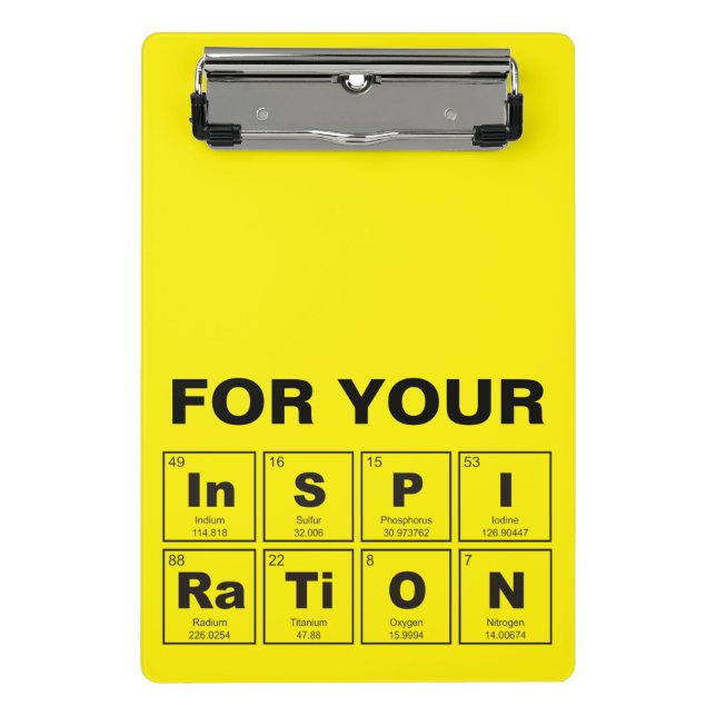Chemisches Periodensystem der Elemente: InSPIRaTiO Mini Klemmbrett (Vorderseite)