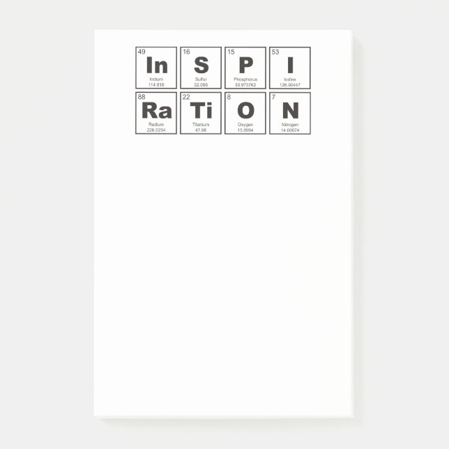 Chemisches Periodensystem der Elemente: InSPIRaTiO Post-it Klebezettel (Vorderseite)