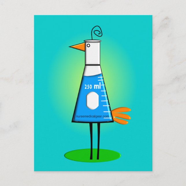 Chemist "Beeker Bird" Geschenke Postkarte (Vorderseite)