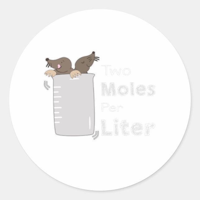 Chemist Chemie Labor Pun Pun Mole Liter Runder Aufkleber (Vorderseite)