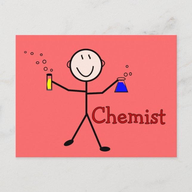 Chemist gibt Person mit Teströhren, die an der Spi Postkarte (Vorderseite)