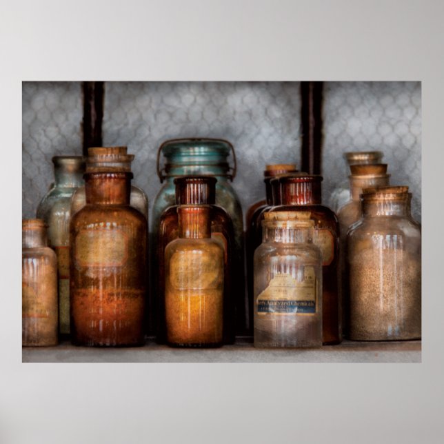 Chemist - Verschiedene Chemikalien Poster (Vorne)