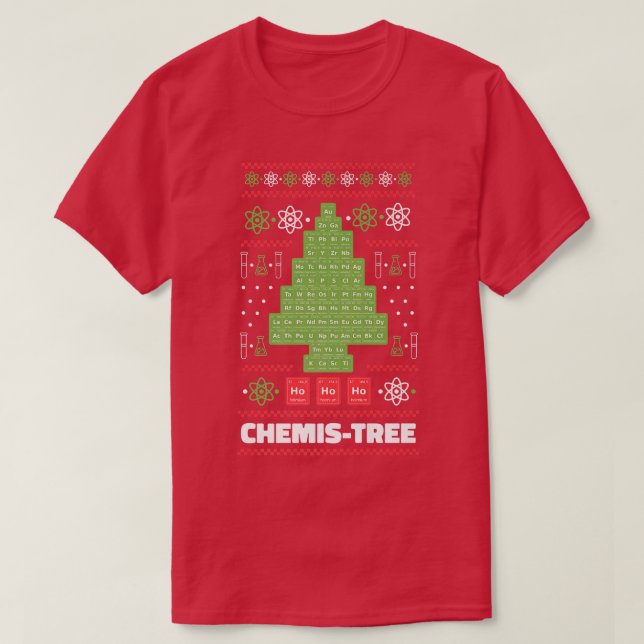 Chemistream Science Christmas Tree Chemistry Chemi T-Shirt (Design vorne)