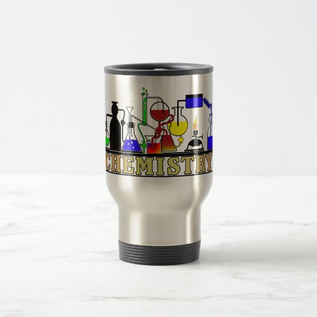 CHEMISTRISCHE BEAKERS UND FLASKS-LOGO REISEBECHER (Mittel)