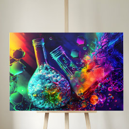 Chemistry abstract bright flask liquid leinwanddruck