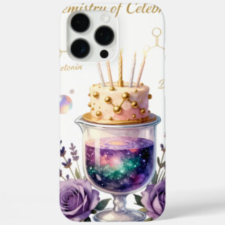 Chemistry Birthday Celebration Flask and Floral Ca iPhone 16 Pro Max Hülle