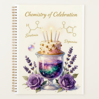 Chemistry Birthday Celebration Flask and Floral Ca Planer