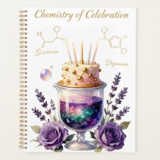 Chemistry Birthday Celebration Flask and Floral Ca Planer