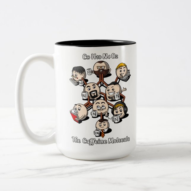 Chemistry Caffeine Molecule Science Coffee Geek Zweifarbige Tasse (Links)