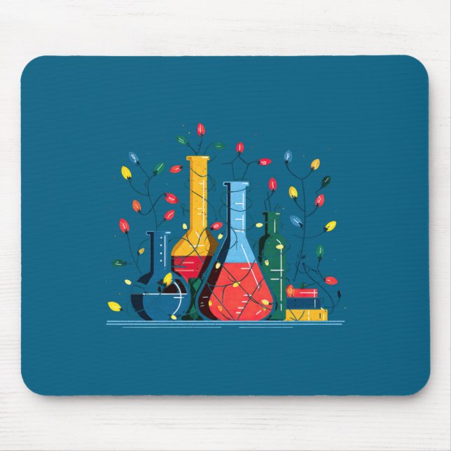 Chemistry Christmas Lights Lover Chemist Science L Mousepad (Vorne)