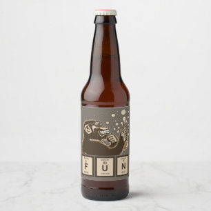 Chemistry monkey discovered fun bierflaschenetikett