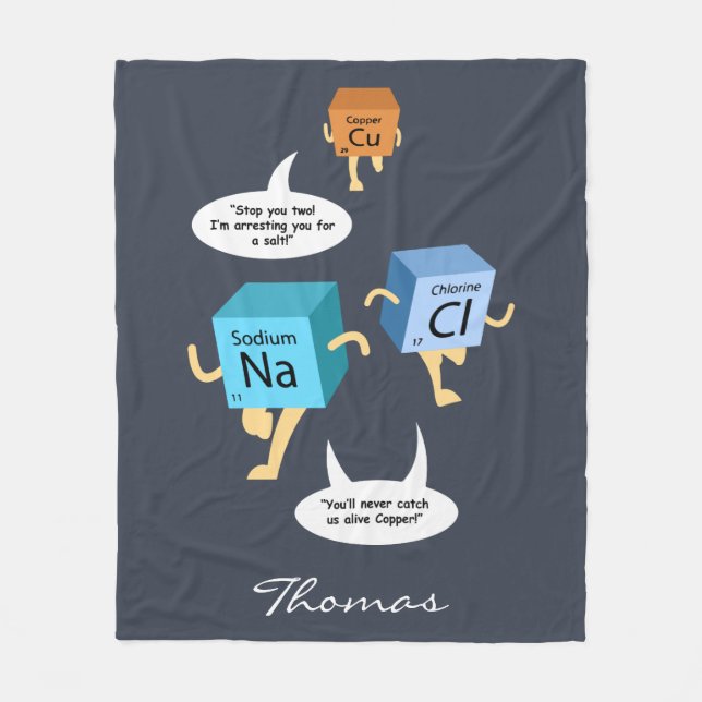 Chemistry Periodic Table Elemente Funny Fleecedecke (Vorderseite)