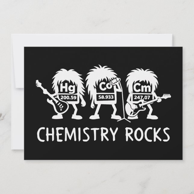 Chemistry Rocks Science Rock Band Einladung (Vorderseite)
