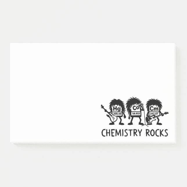 Chemistry Rocks Science Rock Band Post-it Klebezettel (Vorderseite)