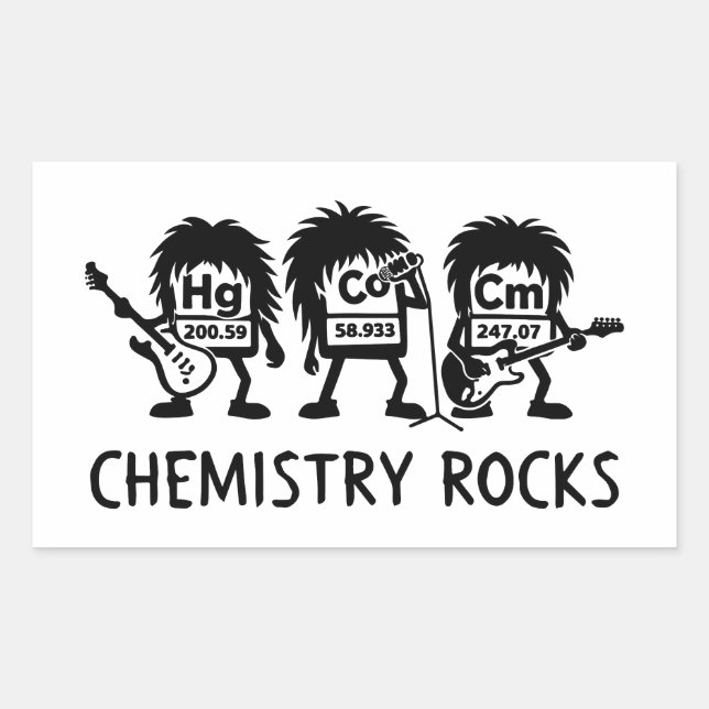 Chemistry Rocks Science Rock Band Rechteckiger Aufkleber (Vorderseite)