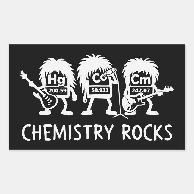 Chemistry Rocks Science Rock Band Rechteckiger Aufkleber (Vorderseite)