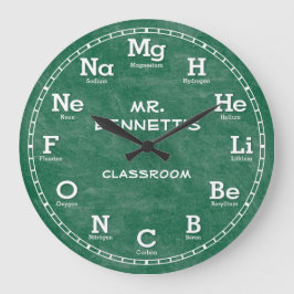 Chemistry Science Chalkboard Personalizable Clock Große Wanduhr