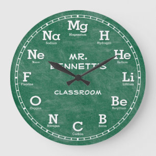Chemistry Science Chalkboard Personalizable Clock Große Wanduhr