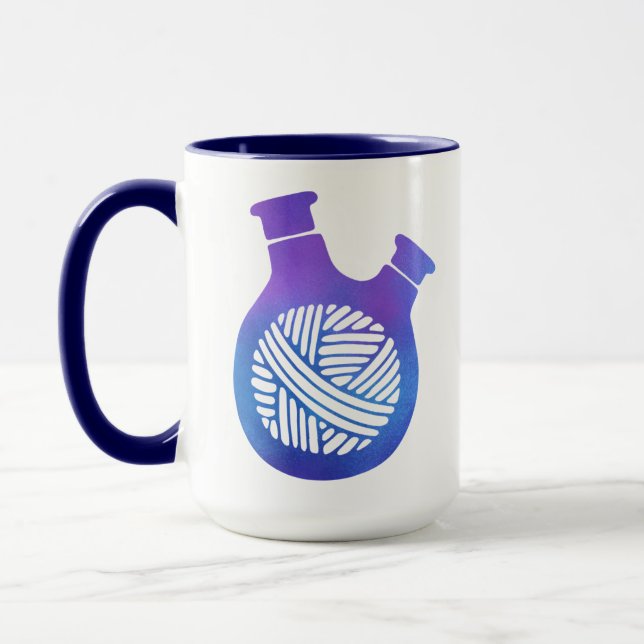 ChemKnits Kreationen Logo-Tasse - Marine Tasse (Links)