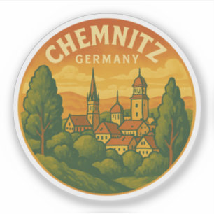 Chemnitz Deutschland Landschaftskunst Aufkleber