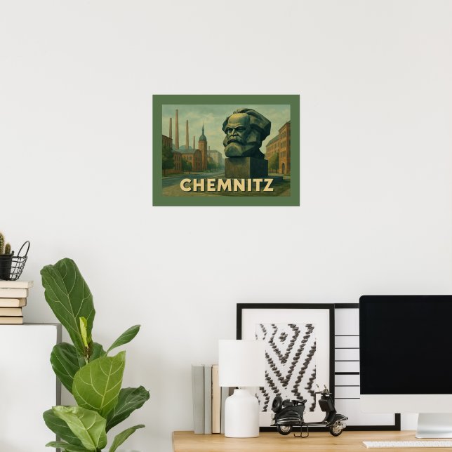Chemnitz Deutschland Stadt Kunst Poster (Heimbüro)