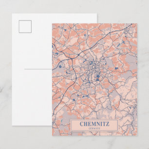 Chemnitz Deutschland Windige Stadtplan Reise Postkarte