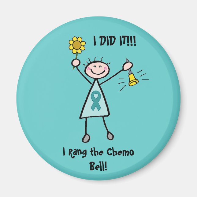 Chemo Bell - Aquamarines Uteruskrebs Magnet (Vorne)
