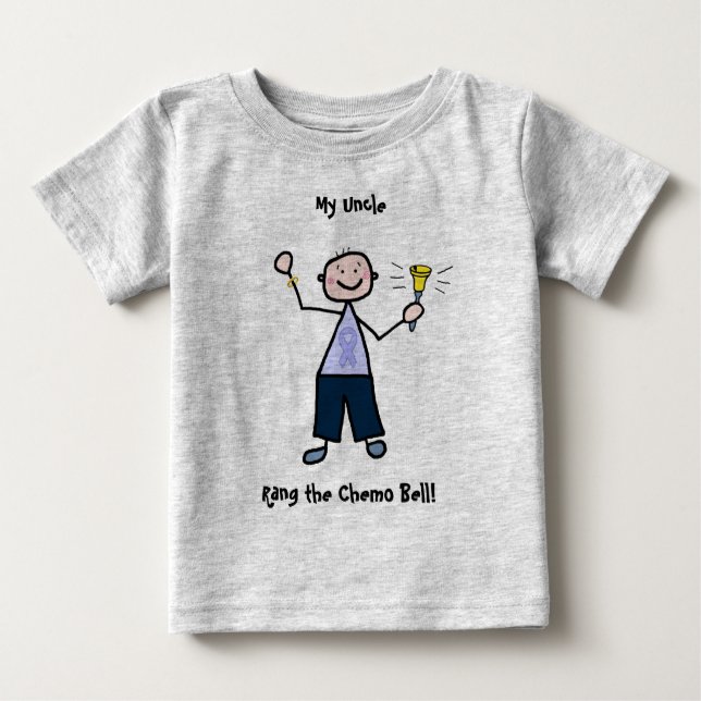 Chemo Bell Man - Periwinkle Ribbon Magenkrebs Baby T-shirt (Vorderseite)