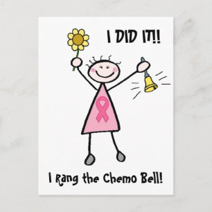 Chemo Bell - rosa Ribbon Brustkrebs Postkarte