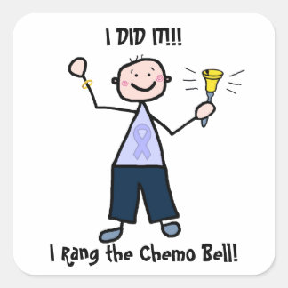 Chemo Bell - Weibliche Krebserkrankung Quadratischer Aufkleber
