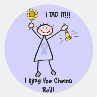 Chemo Bell - Weiblicher Krebs Runder Aufkleber