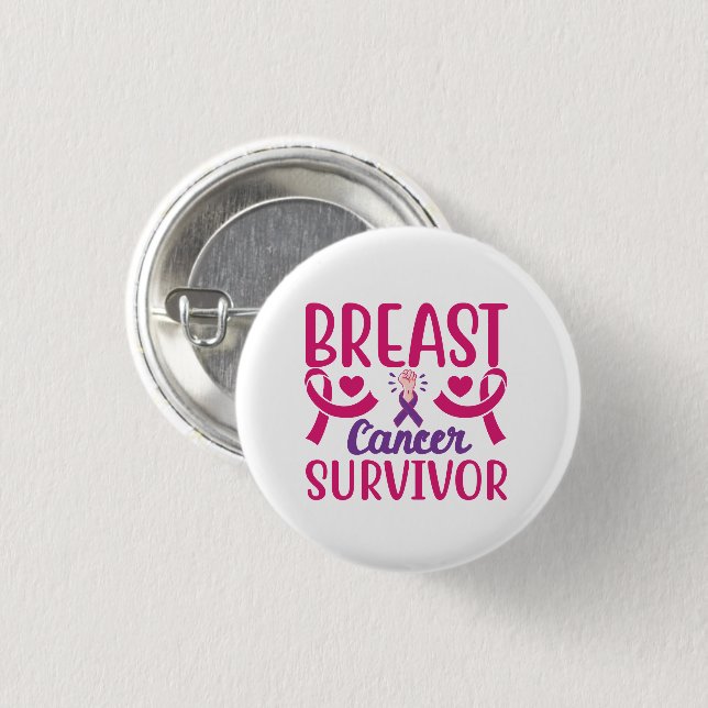 Chemo Breast Cancour Survivor B Button (Vorne & Hinten)