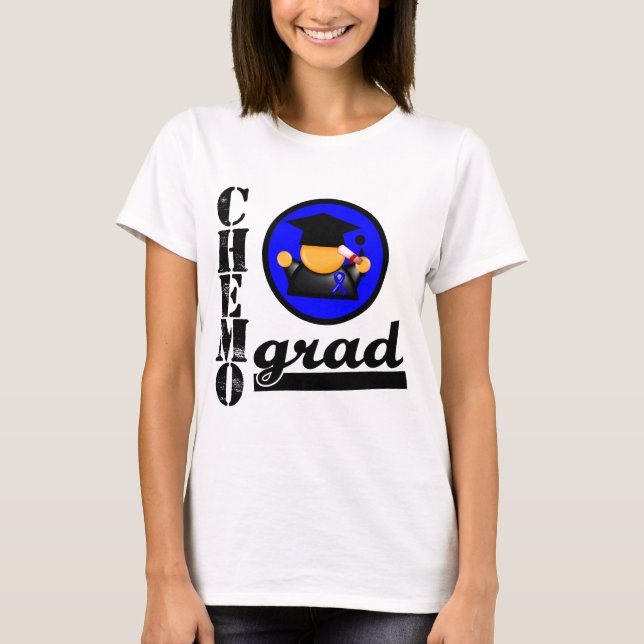 Chemo Grad Colon Cancer Ribbon T-Shirt (Vorderseite)