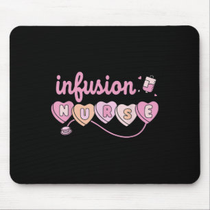 Chemo Infusion Nurse Valentinstag HerzOnkologie Mousepad