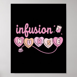 Chemo Infusion Nurse Valentinstag HerzOnkologie Poster