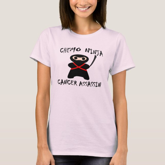 Chemo Ninja tötet Brustkrebs-Rosa T-Shirt (Vorderseite)