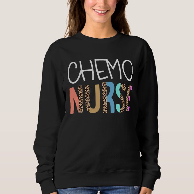 Chemo Nurse Bohemian Cheetah Leopard Print Pattern Sweatshirt (Vorderseite)